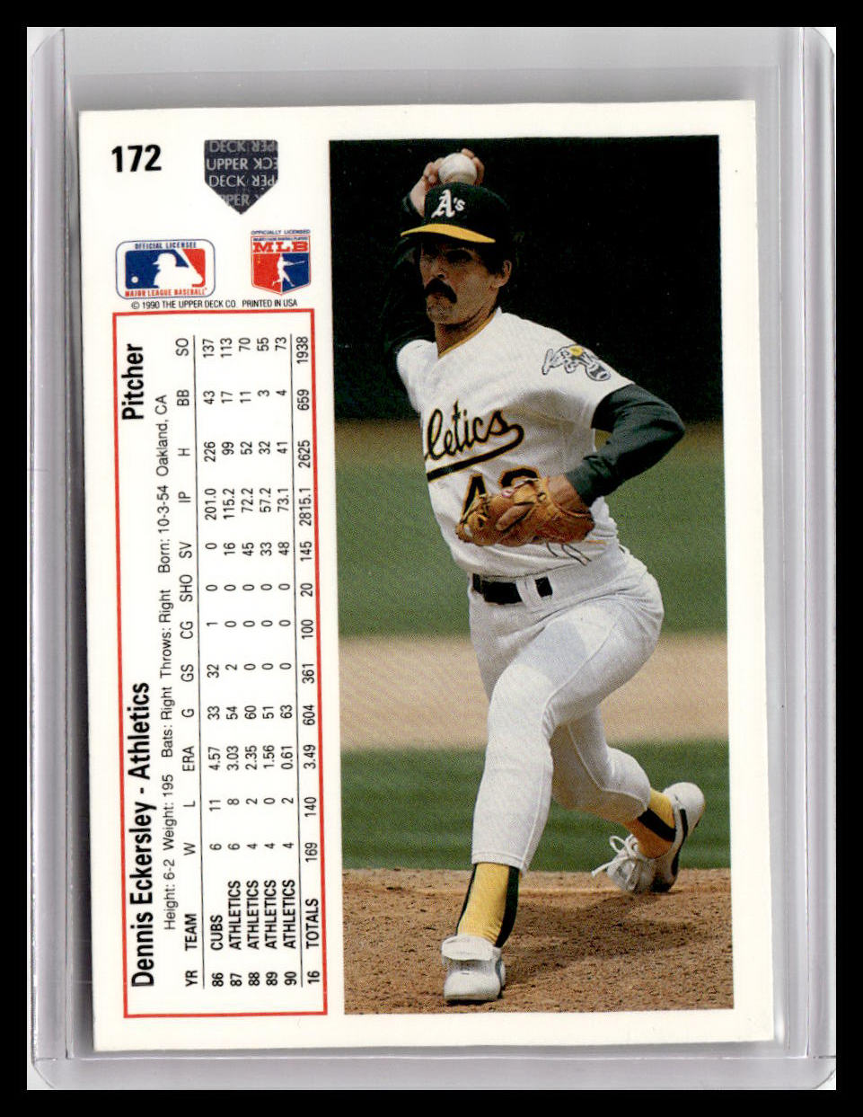 1991 Upper Deck Dennis Eckersley #172