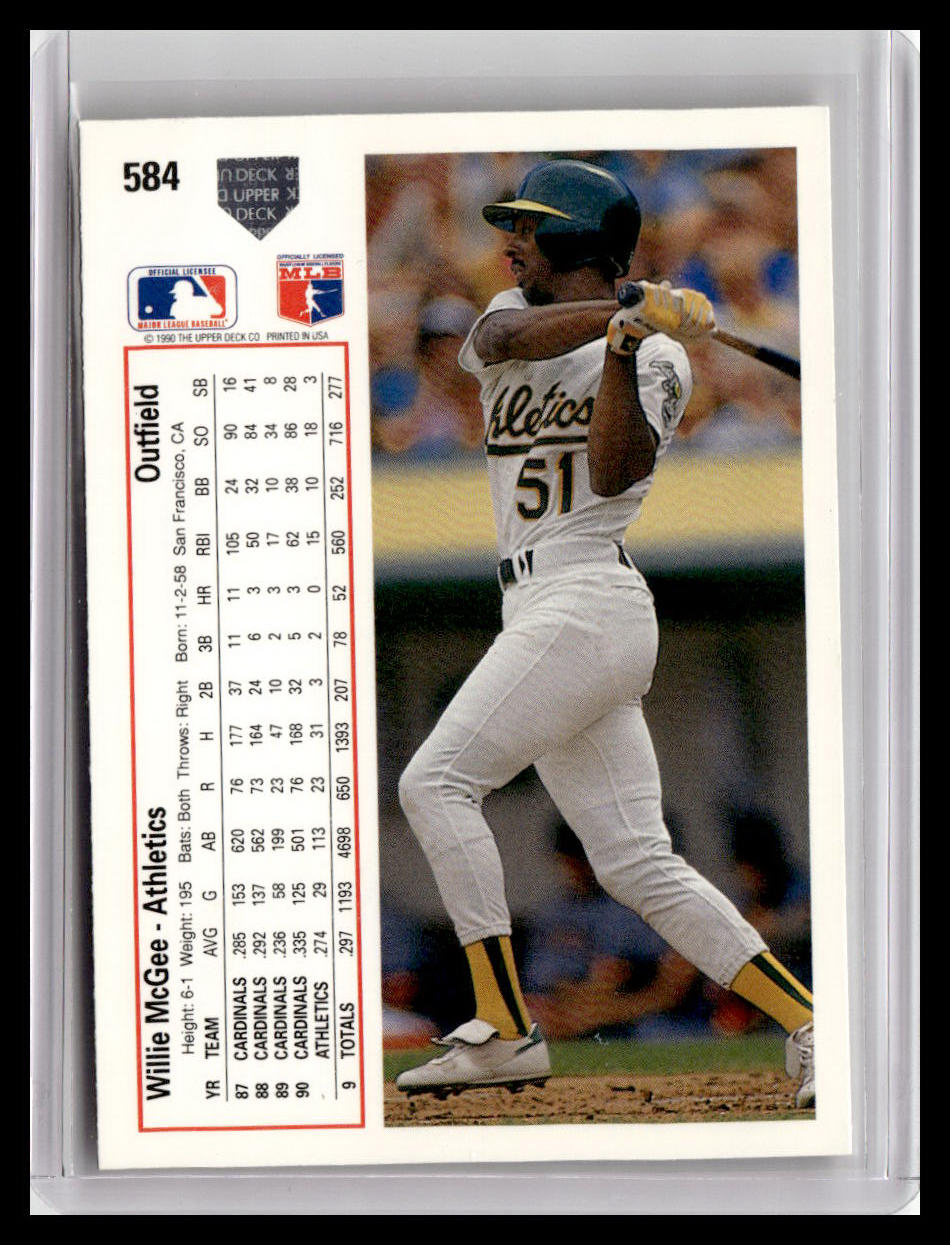 1991 Upper Deck Willie McGee #584