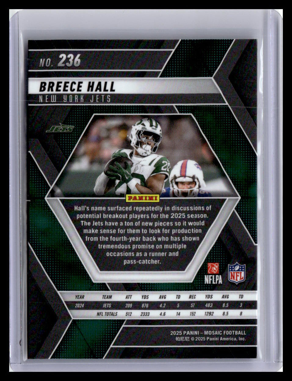 2025 Panini Mosaic Breece Hall #236