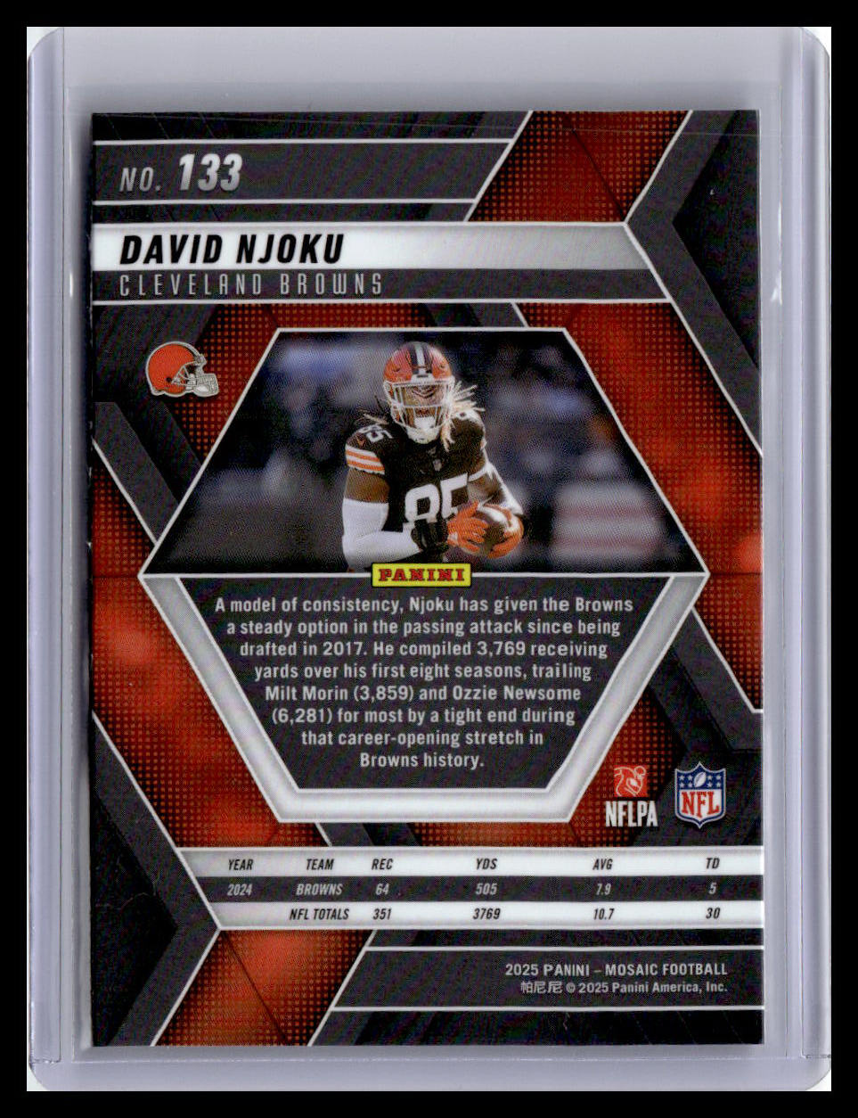 2025 Panini Mosaic David Njoku #133
