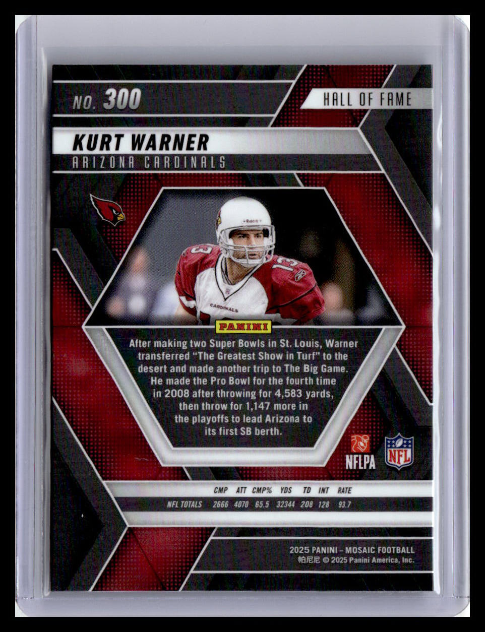 2025 Panini Mosaic Kurt Warner Hall Of Fame #300