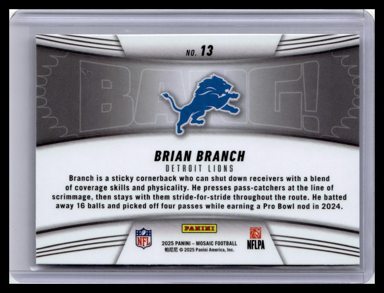 2025 Panini Mosaic Brian Branch Bang! #13
