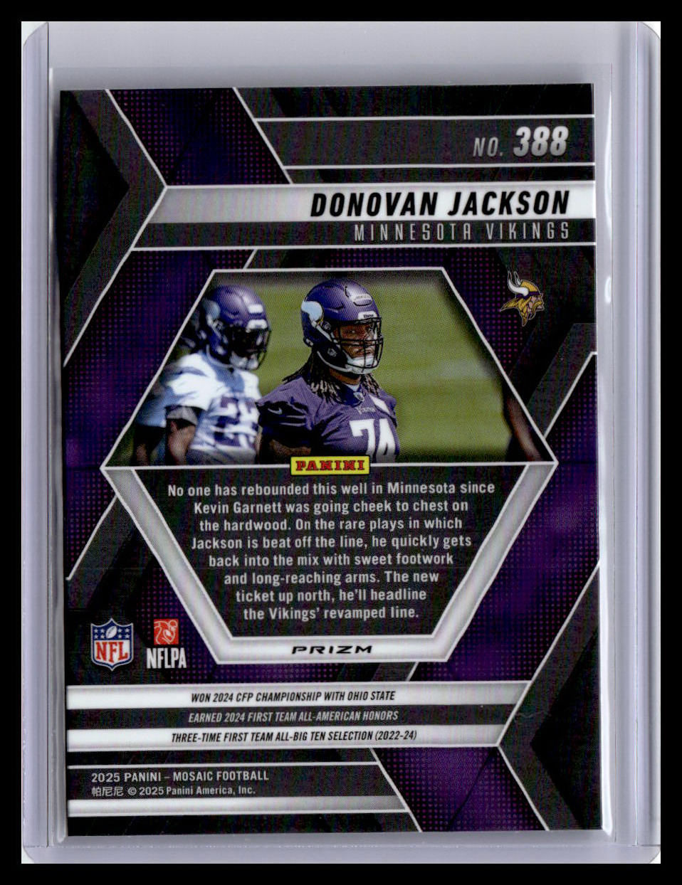 2025 Panini Mosaic Donovan Jackson (RC) Red & White Mosaic #388