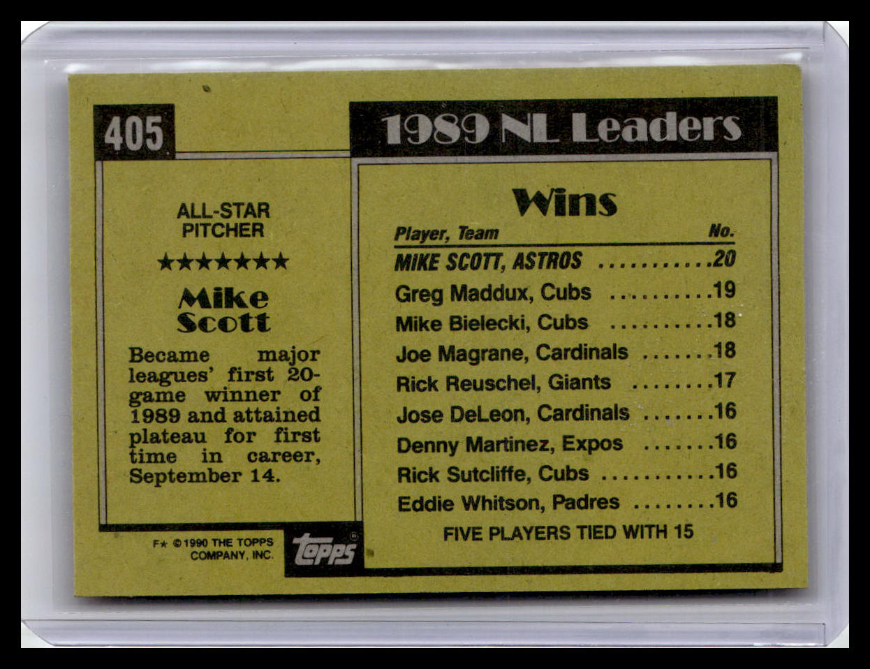 1990 Topps #405 Mike Scott