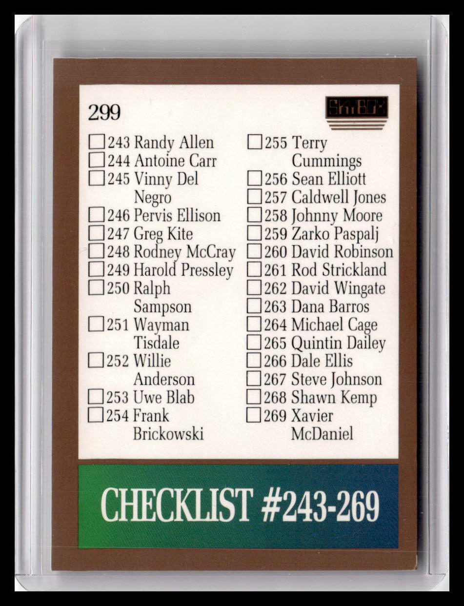 1990-91 SkyBox #299 Checklist: 243-300