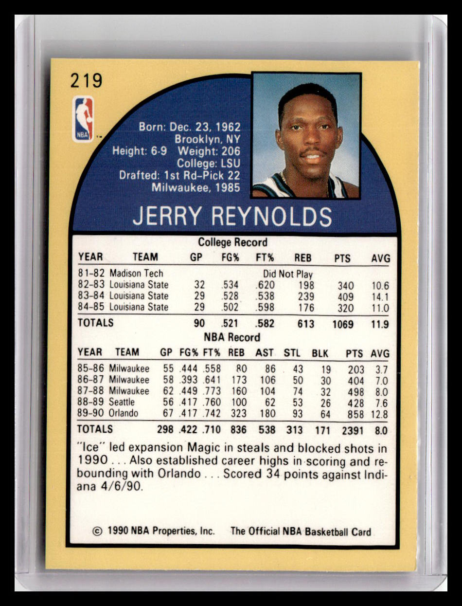 1990-91 Hoops #219 Jerry Reynolds