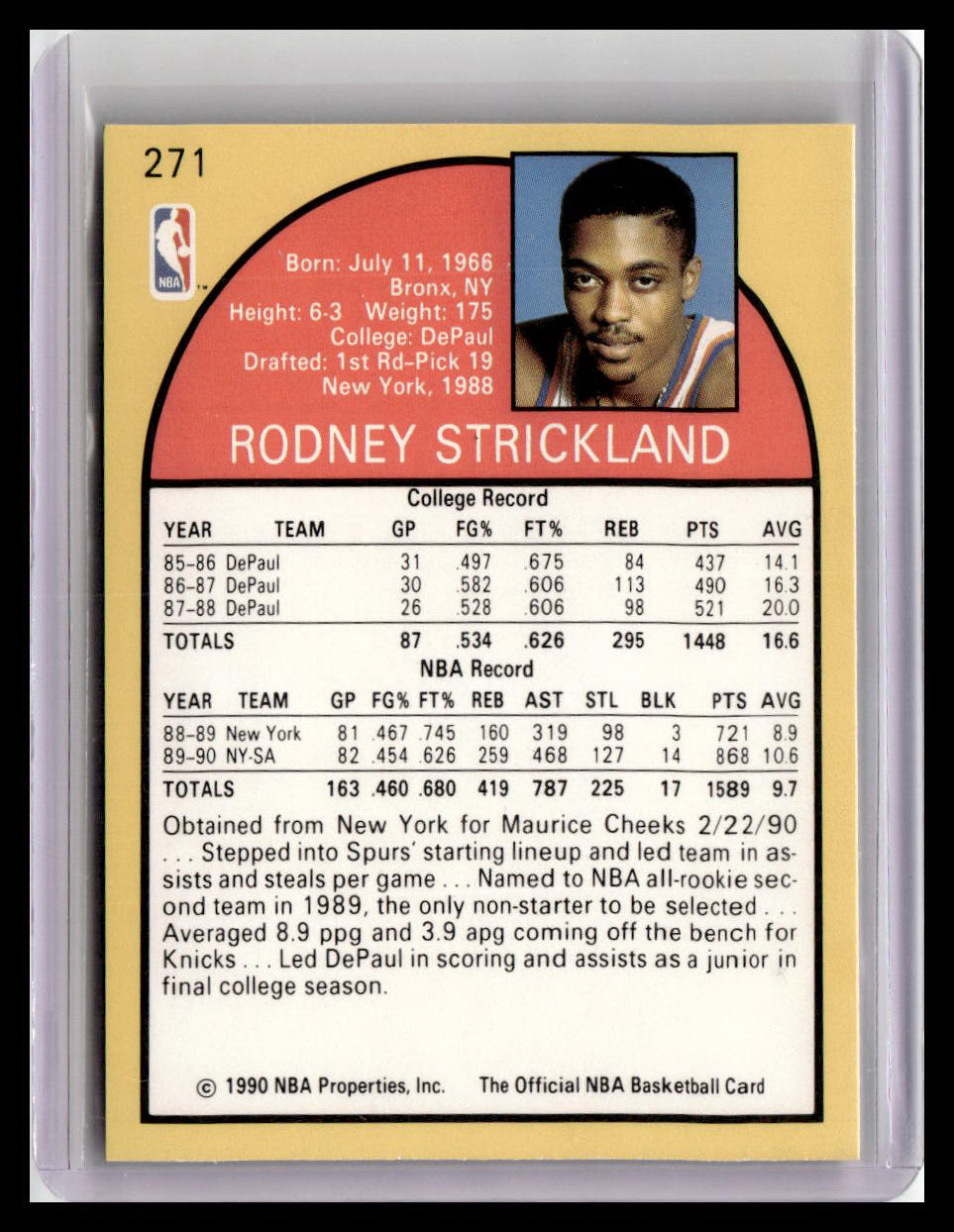 1990-91 Hoops #271 Rod Strickland