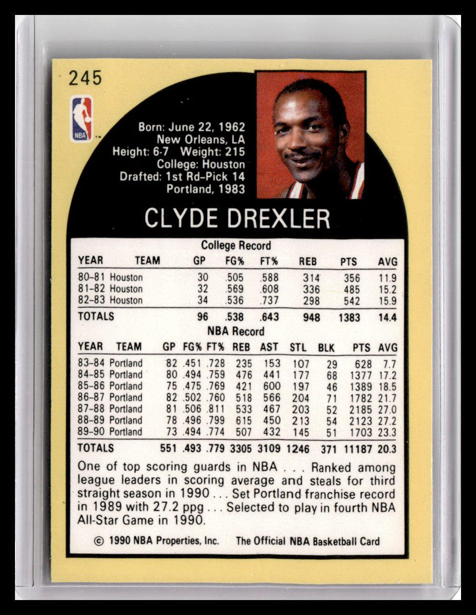 1991 Hoops 100 Superstars #80 Clyde Drexler