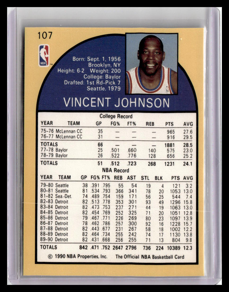 1990-91 Hoops #107 Vinnie Johnson