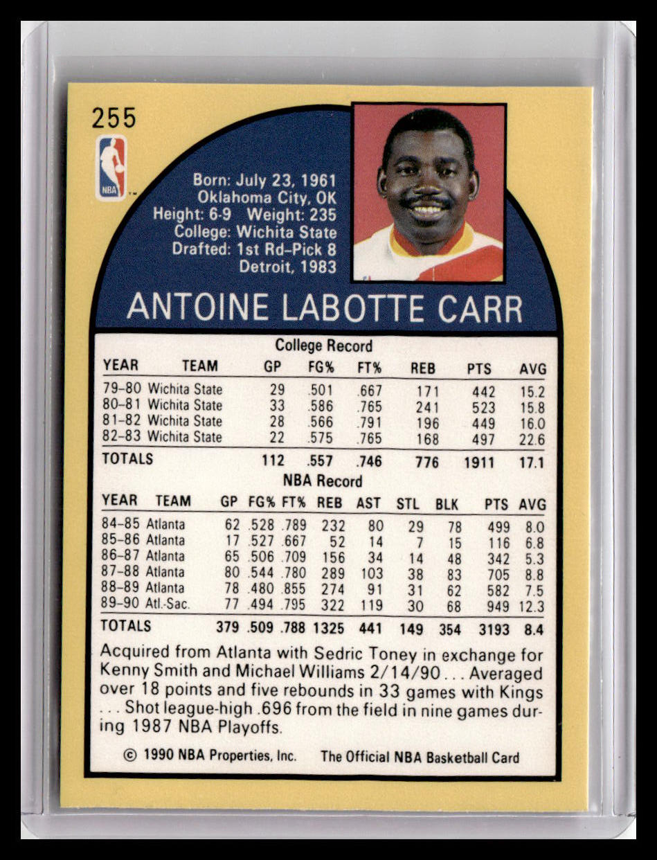 1990-91 Hoops #255 Antoine Carr