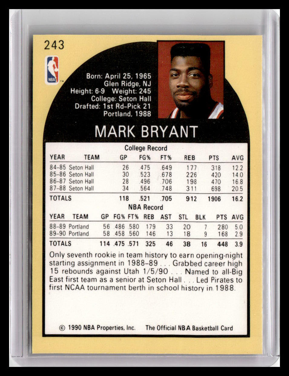 1990-91 Hoops #243 Mark Bryant