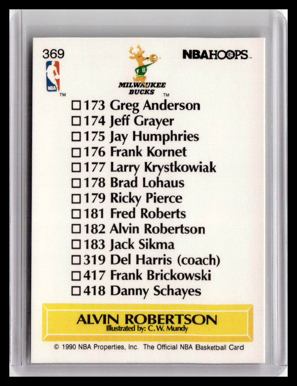 1990-91 Hoops #369 Alvin Robertson