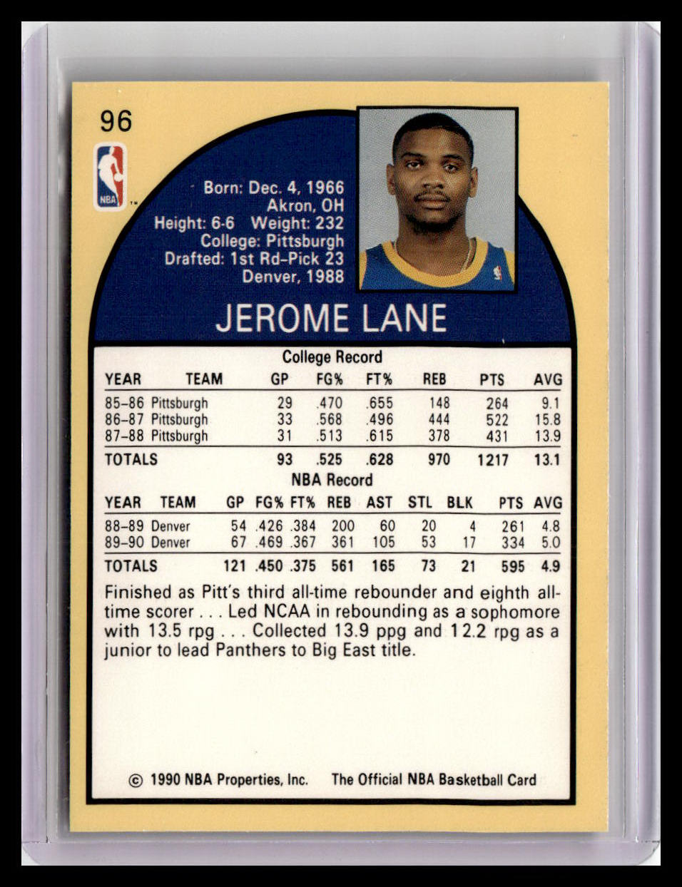 1990-91 Hoops #96 Jerome Lane