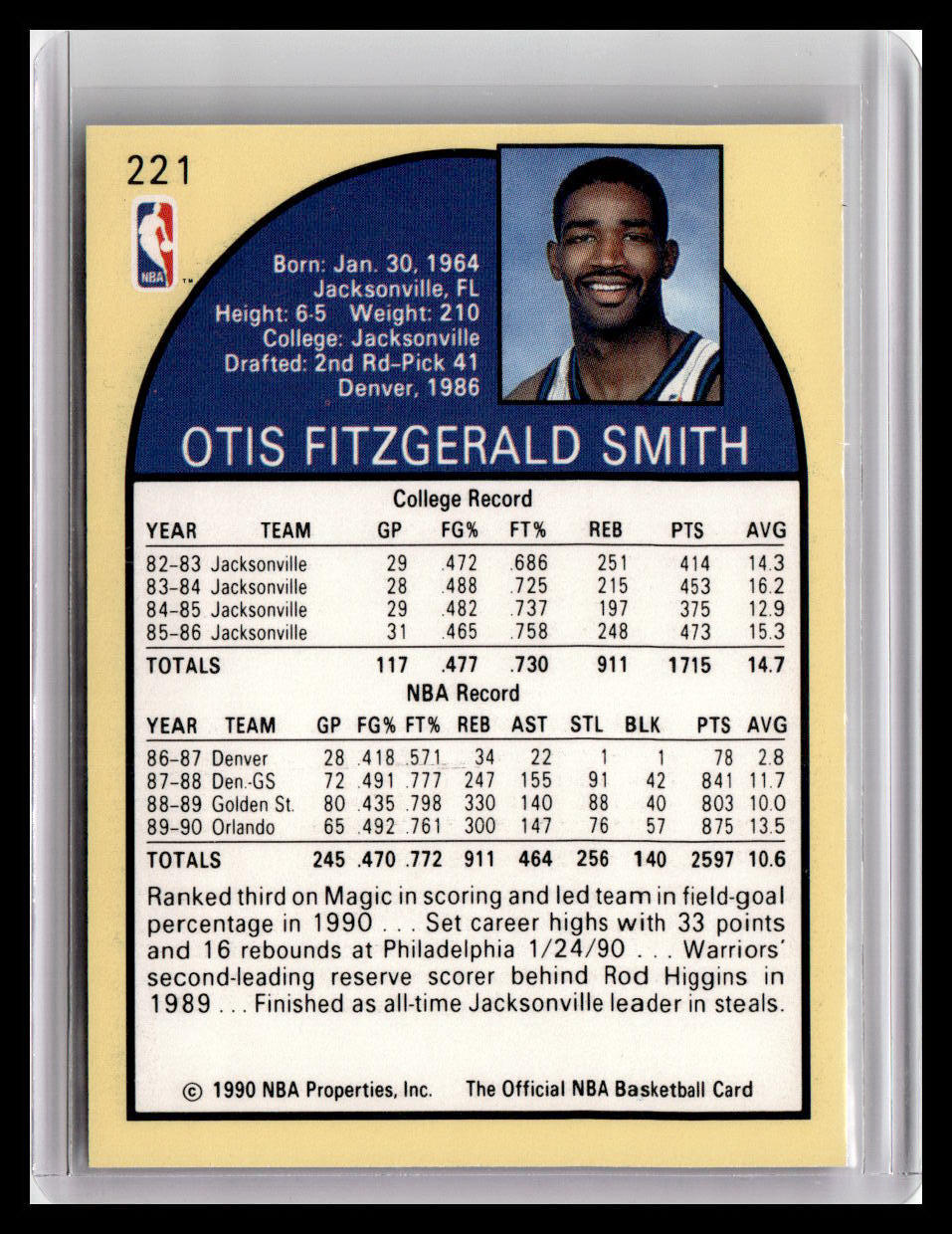 1990-91 Hoops #221 Otis Smith