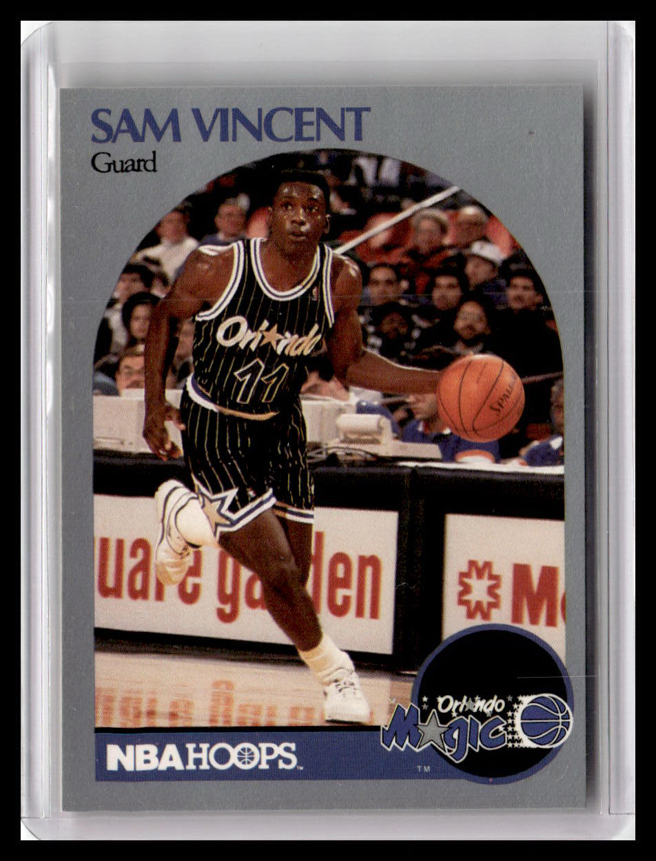 1990-91 Hoops #223b Sam Vincent Vincent dribbling second series