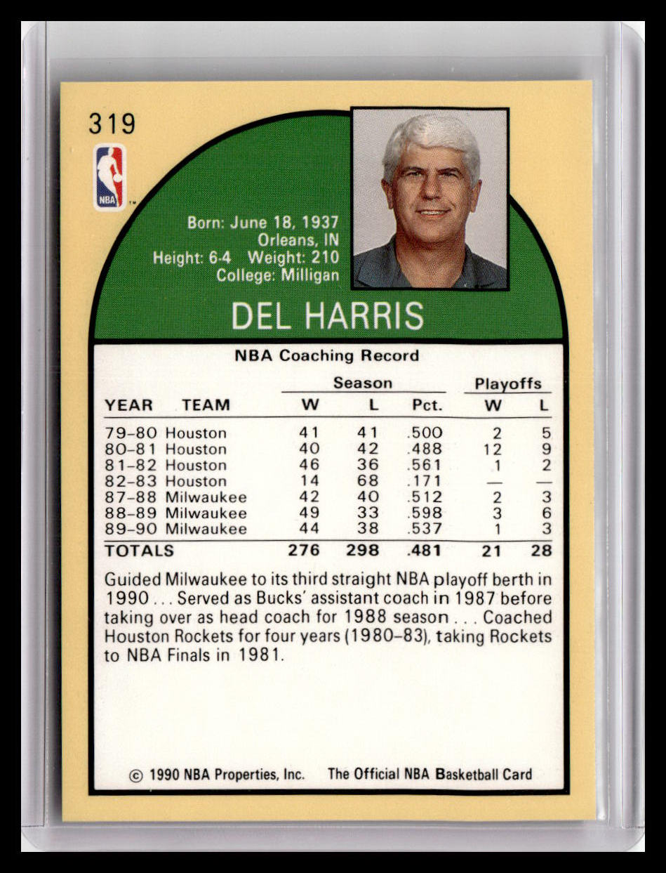 1990-91 Hoops #319 Del Harris