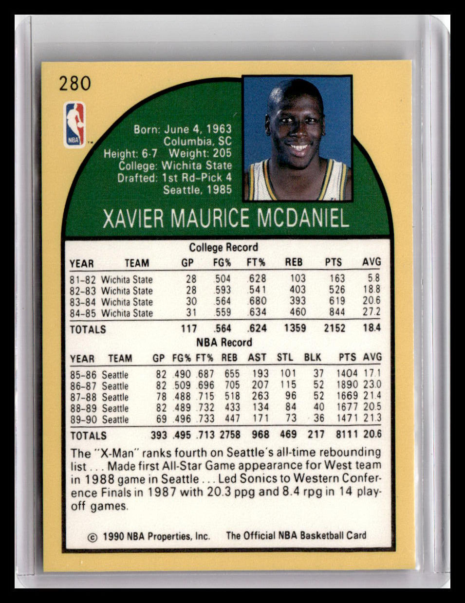 1990-91 Hoops #280 Xavier McDaniel