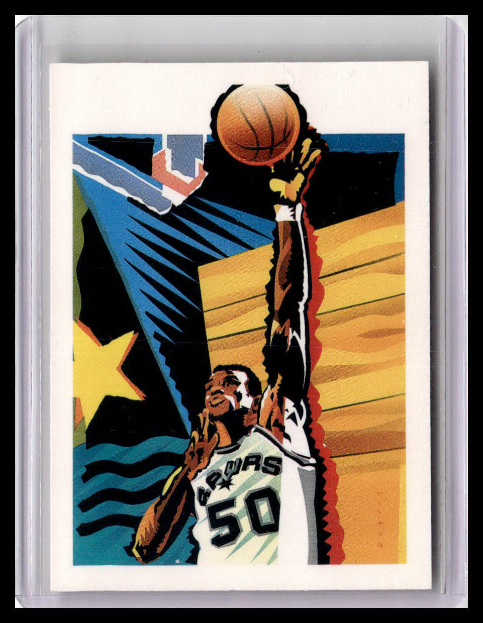1990-91 Hoops #378a David Robinson Basketball fully visible on front