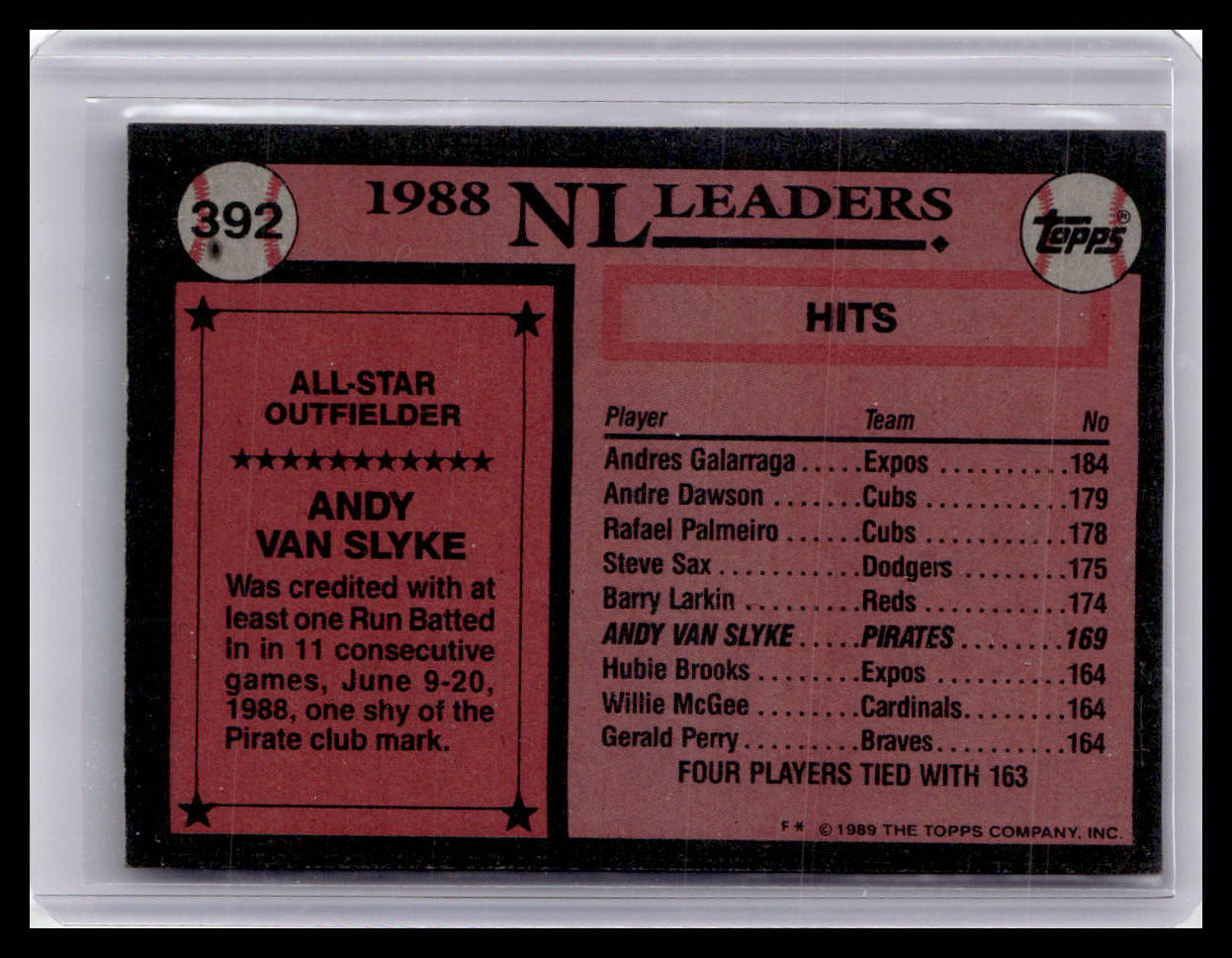 1989 Topps #392 Andy Van Slyke