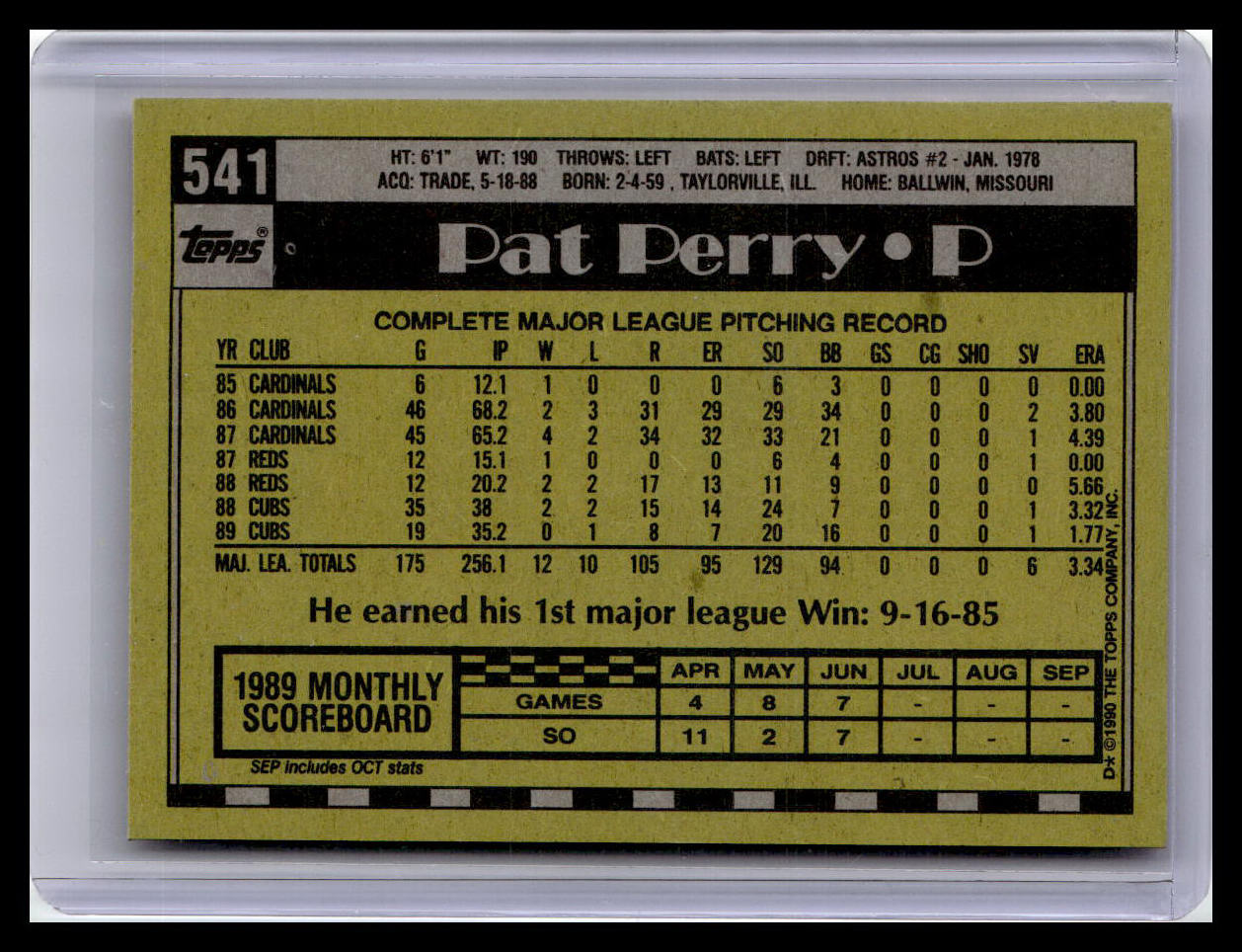 1990 Topps #541 Pat Perry