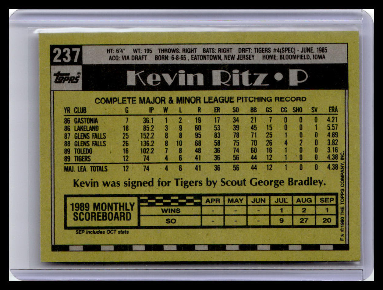 1990 Topps #237 Kevin Ritz