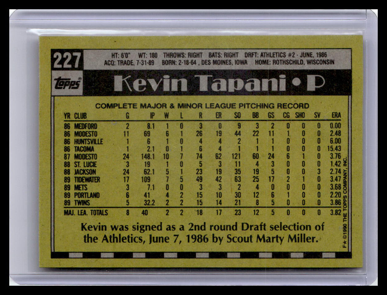 1990 Topps #227 Kevin Tapani