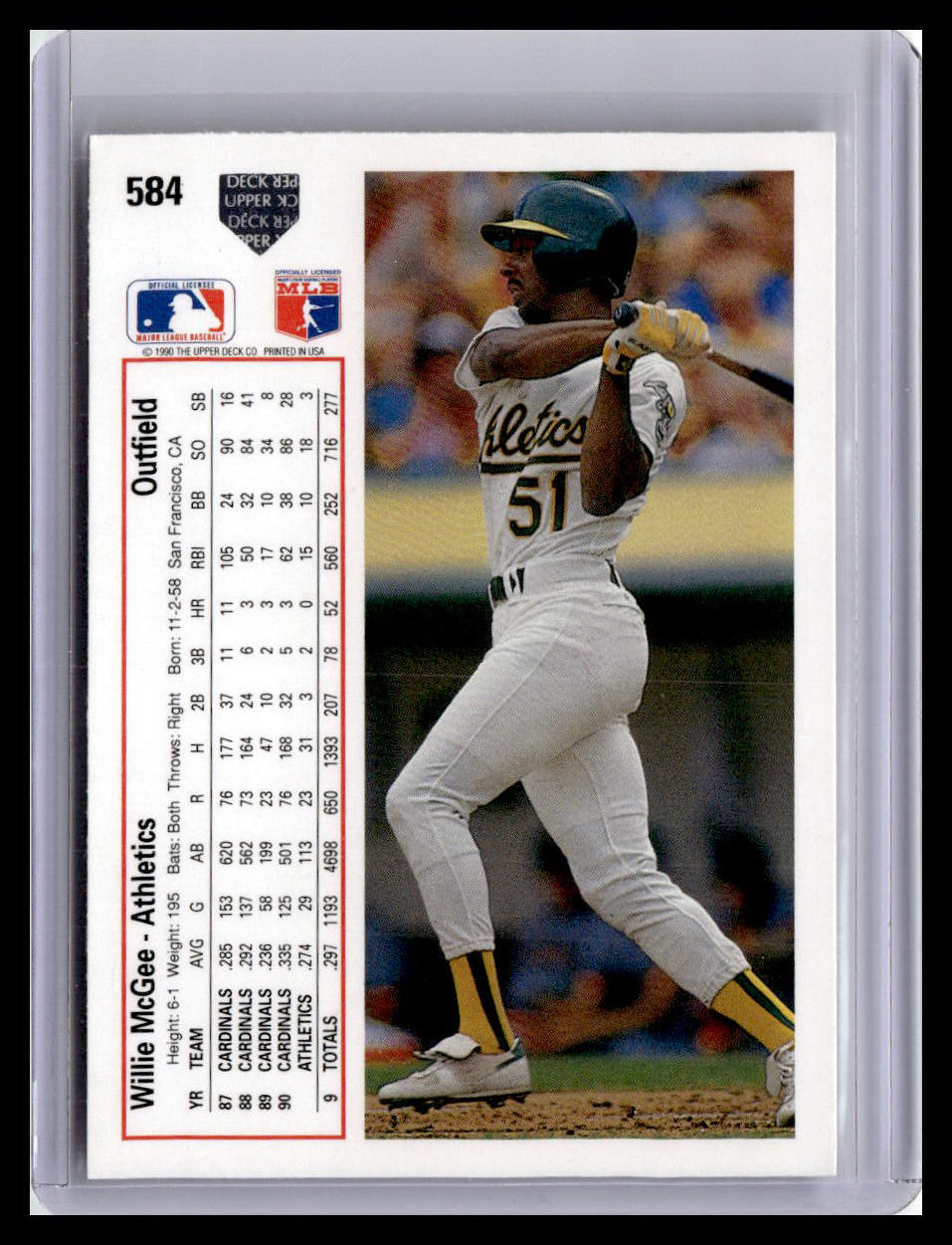 1991 Upper Deck #584c Willie McGee