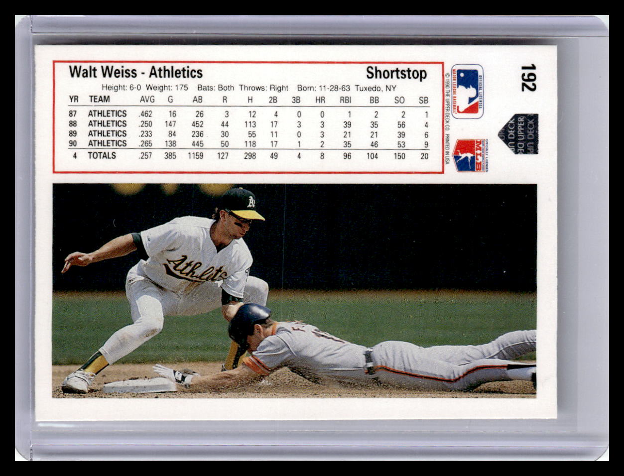 1991 Upper Deck #192b Walt Weiss