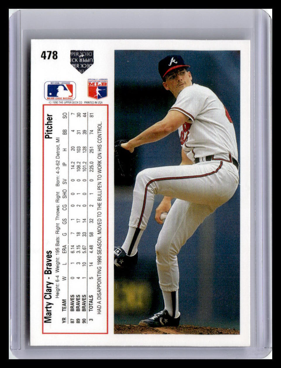1991 Upper Deck #478b Marty Clary