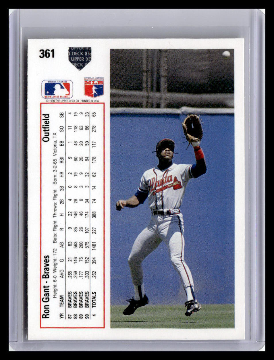 1991 Upper Deck #361b Ron Gant