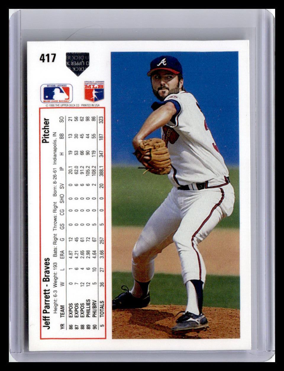 1991 Upper Deck #417b Jeff Parrett