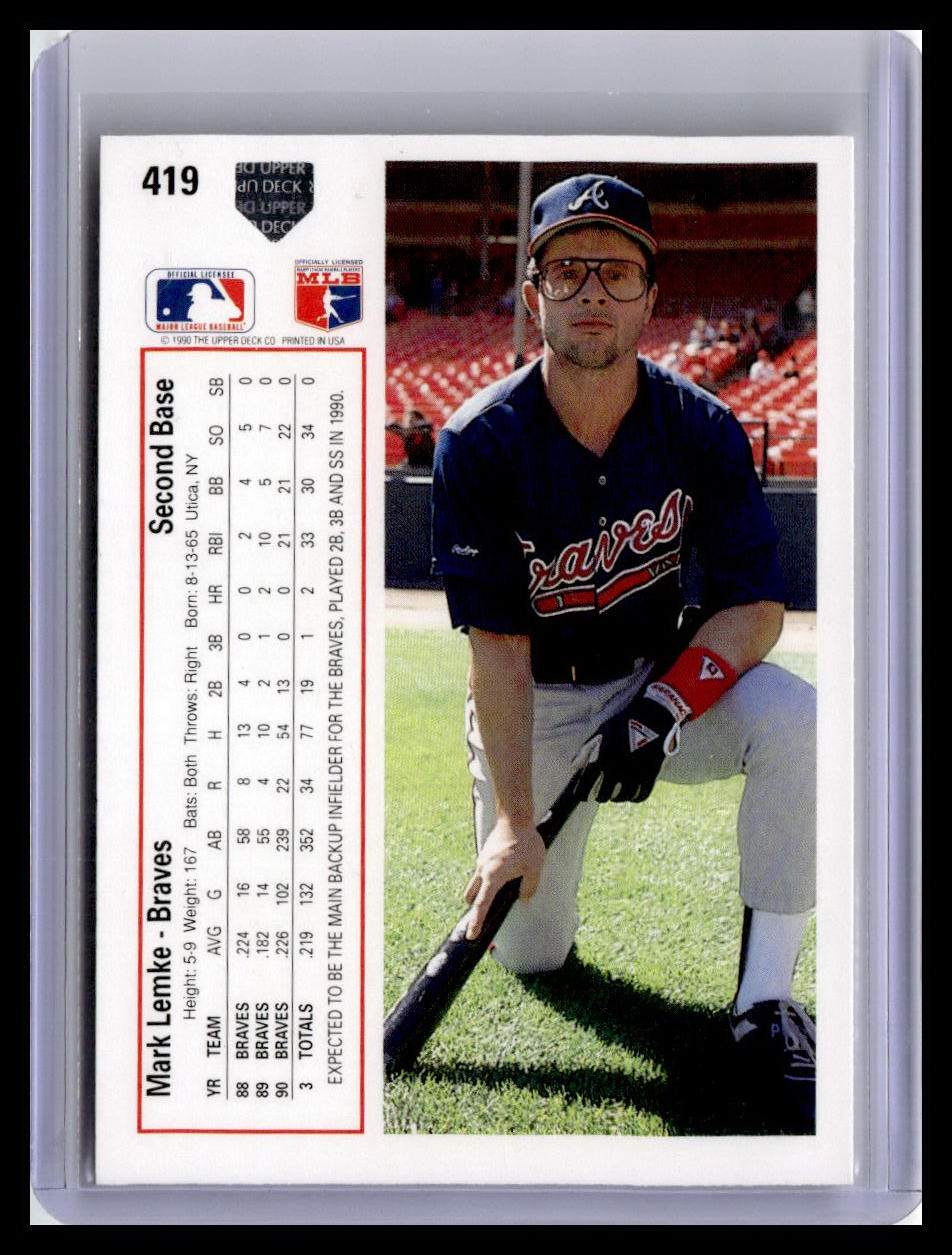 1991 Upper Deck #419 Mark Lemke
