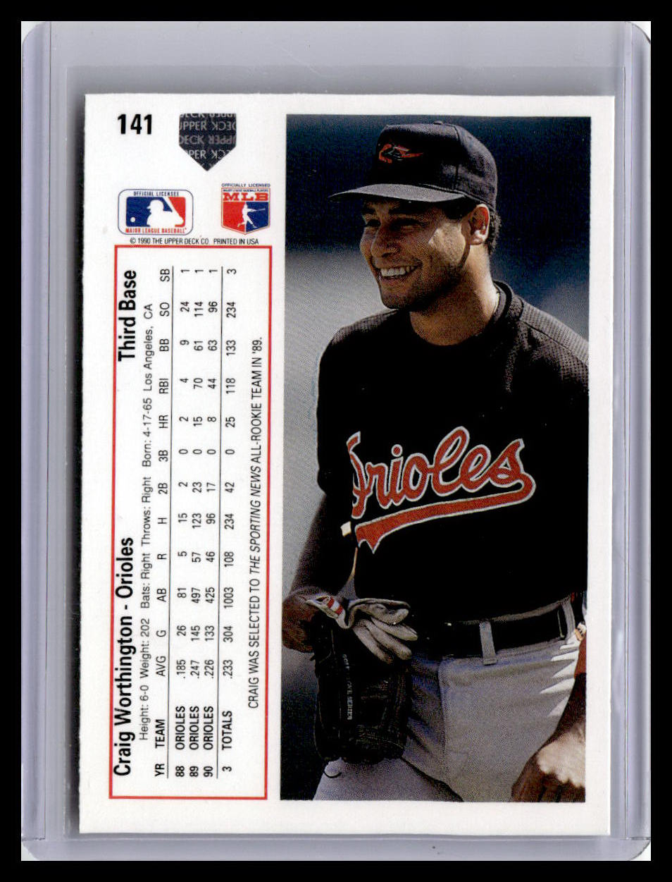 1991 Upper Deck #141b Craig Worthington