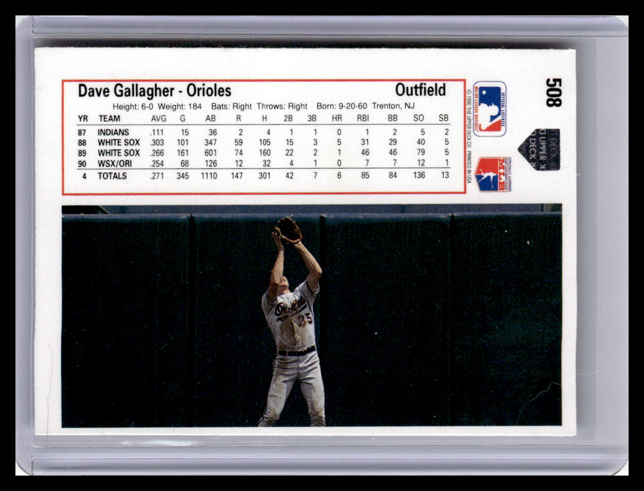 1991 Upper Deck #508 Dave Gallagher