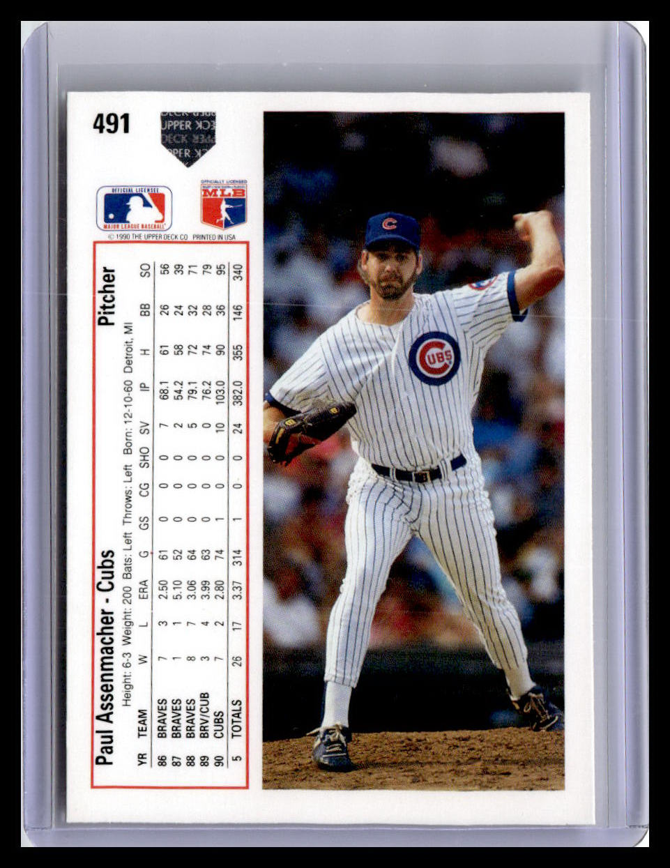 1991 Upper Deck #491 Paul Assenmacher