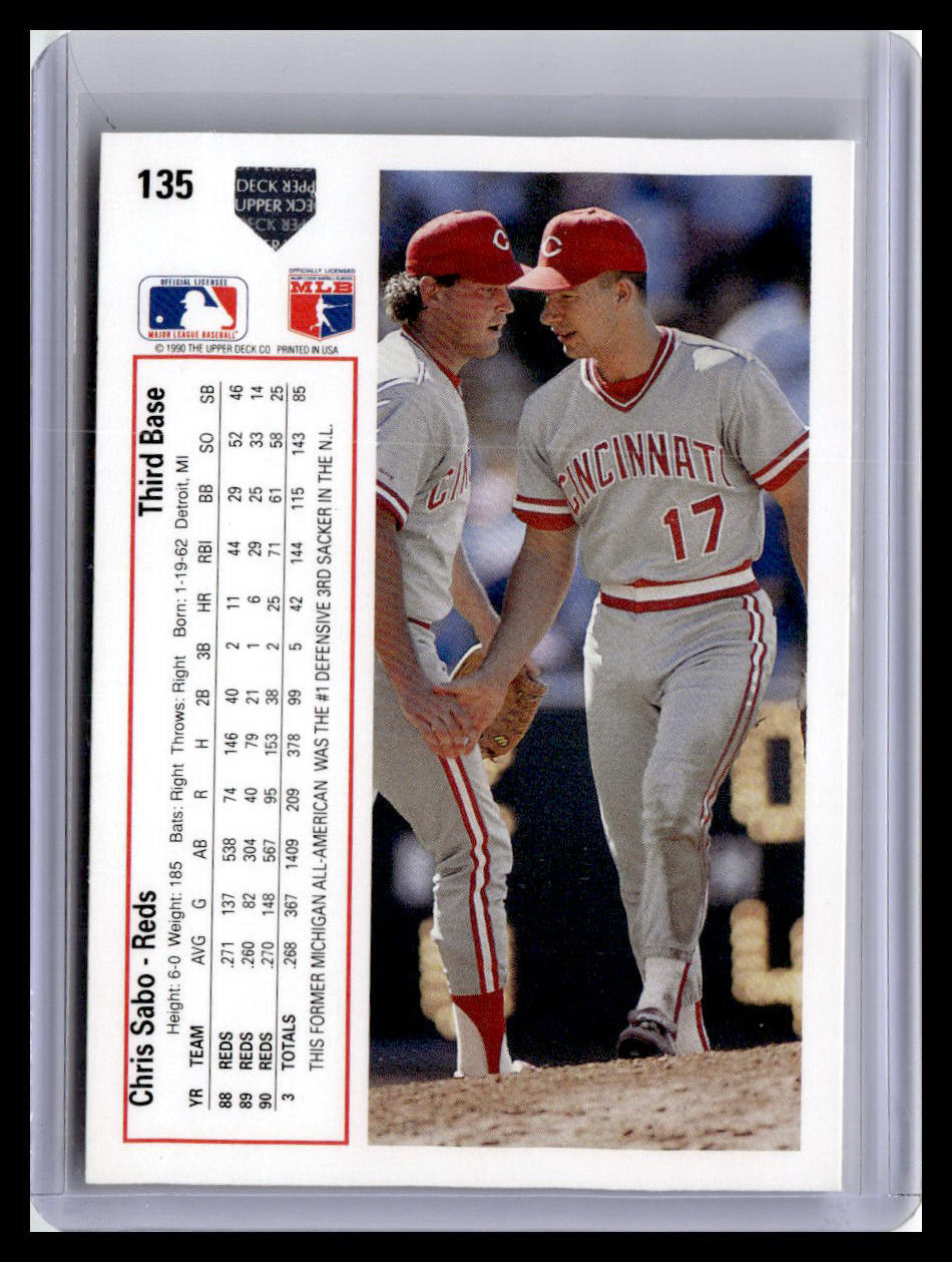 1991 Upper Deck #135c Chris Sabo