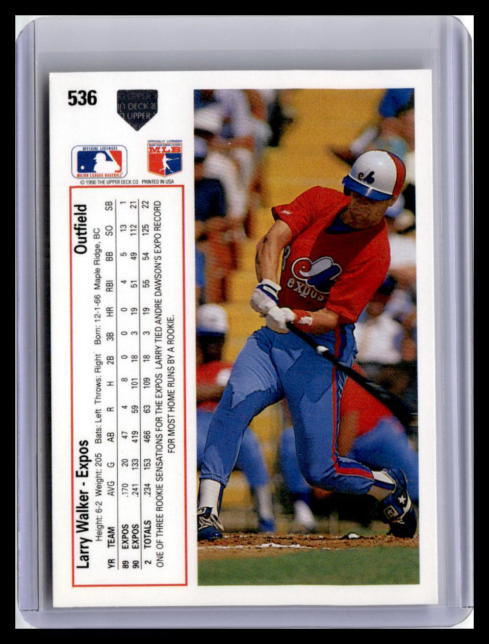 1991 Upper Deck #536 Larry Walker