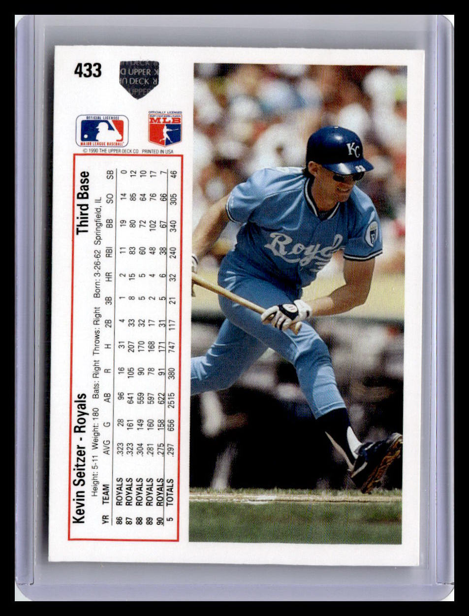 1991 Upper Deck #433b Kevin Seitzer