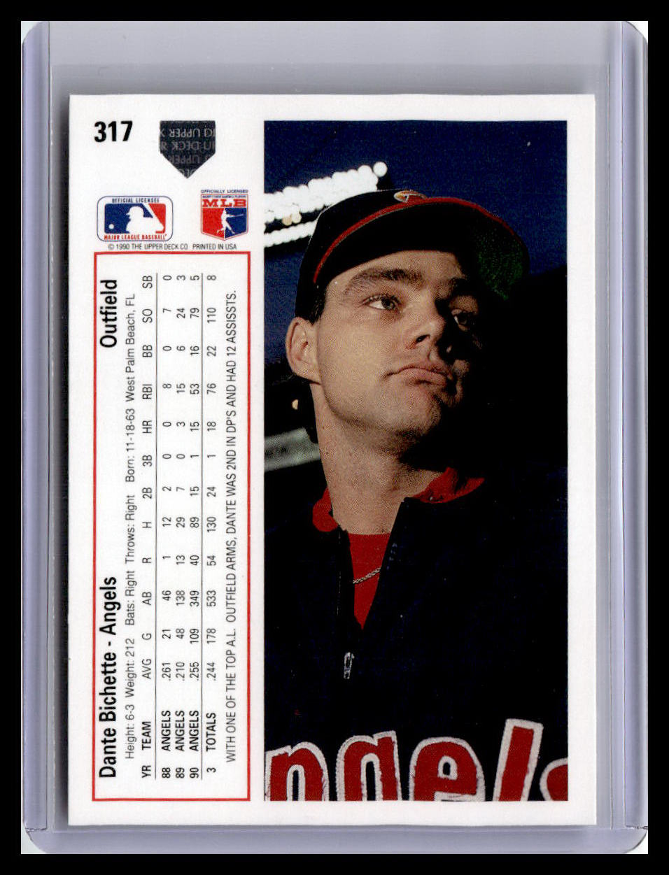 1991 Upper Deck #317 Dante Bichette