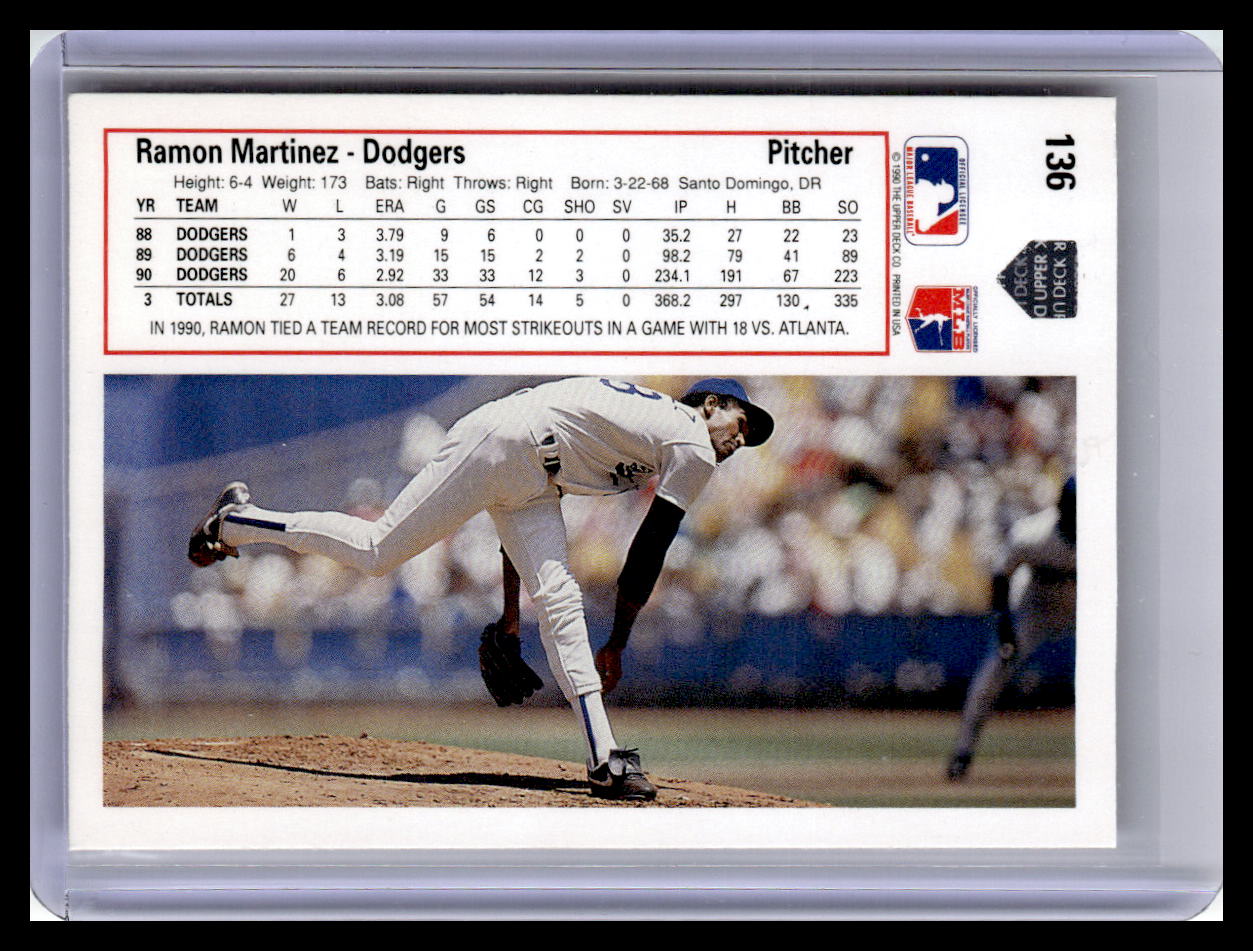 1991 Upper Deck #136b Ramon Martinez