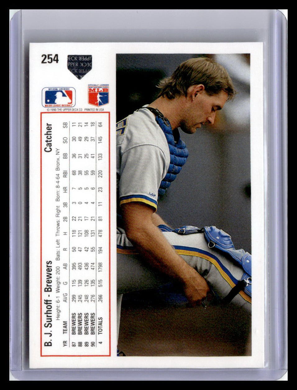 1991 Upper Deck #254b B.J. Surhoff