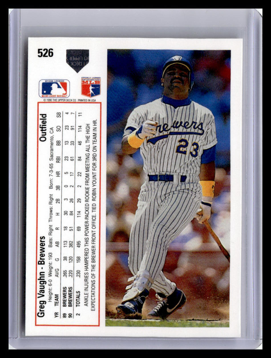 1991 Upper Deck #526c Greg Vaughn