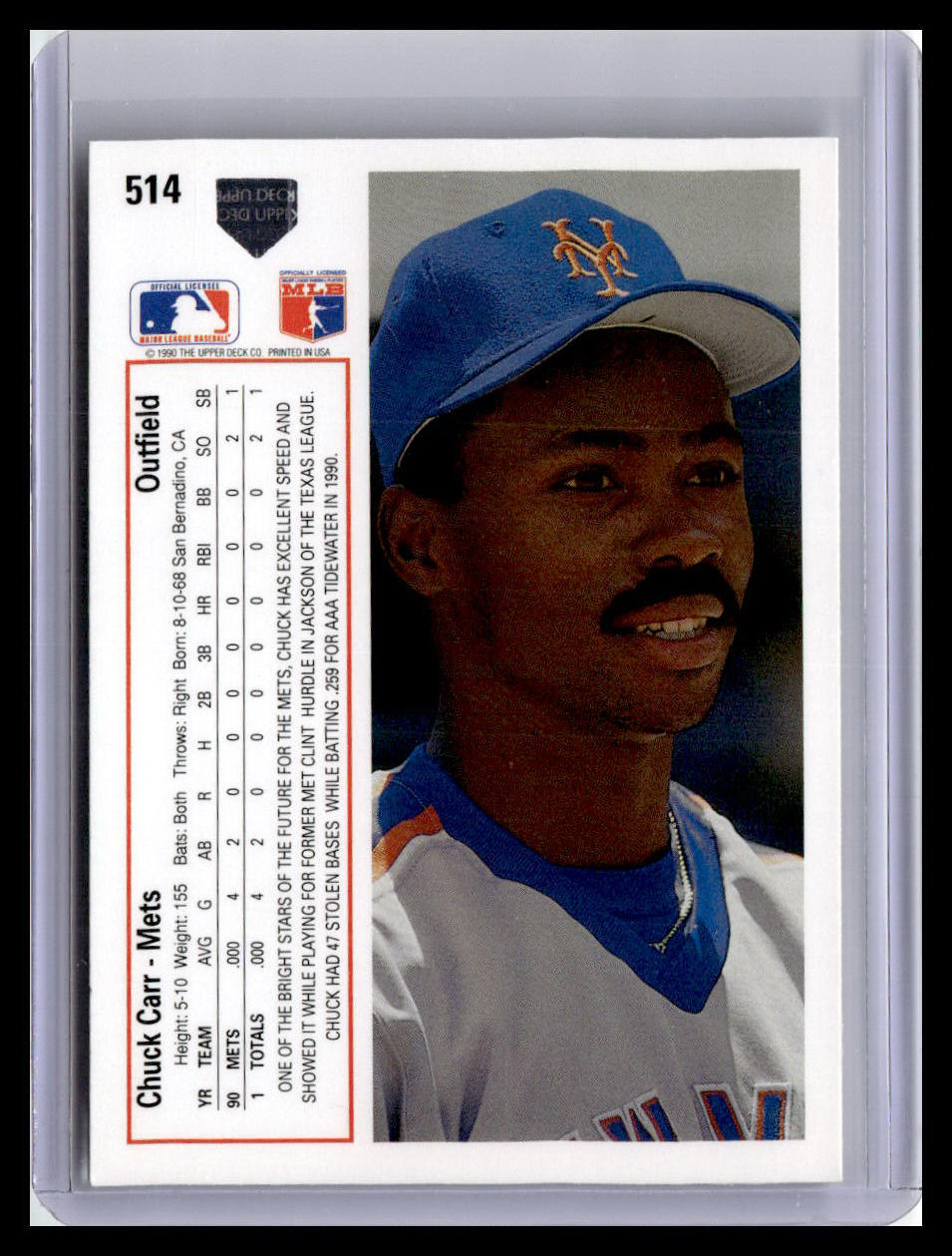 1991 Upper Deck #514c Chuck Carr