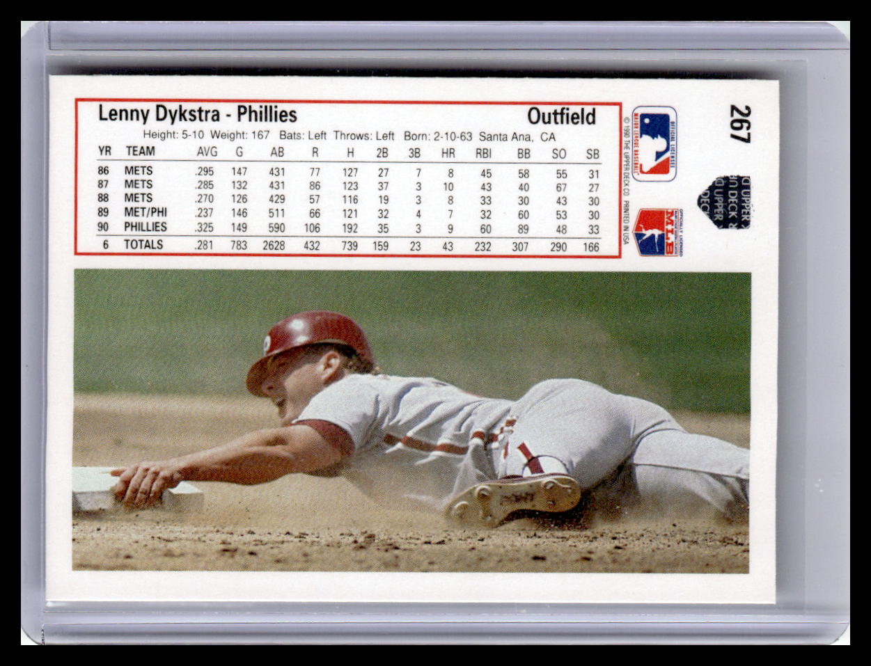 1991 Upper Deck #267 Lenny Dykstra