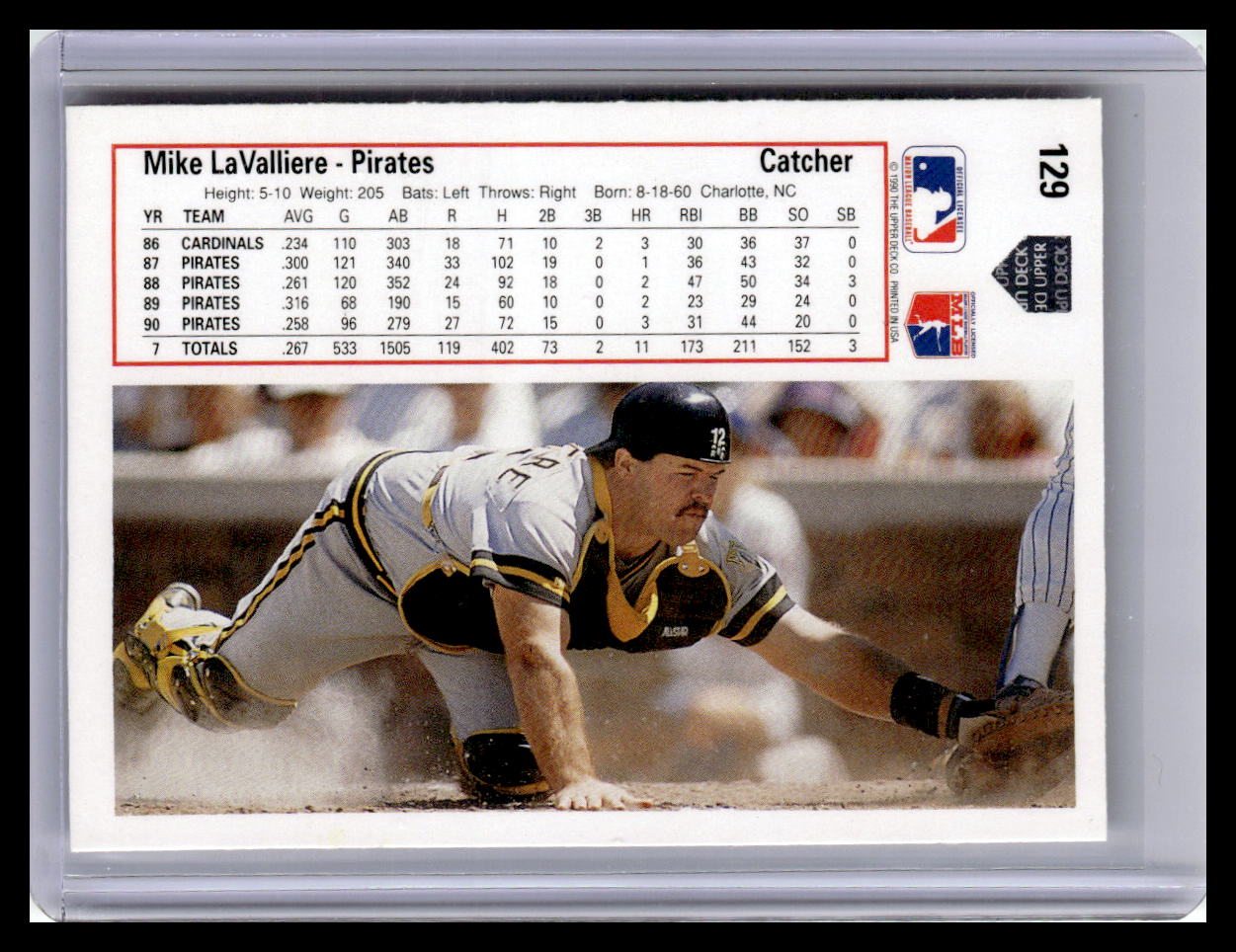 1991 Upper Deck #129 Mike LaValliere