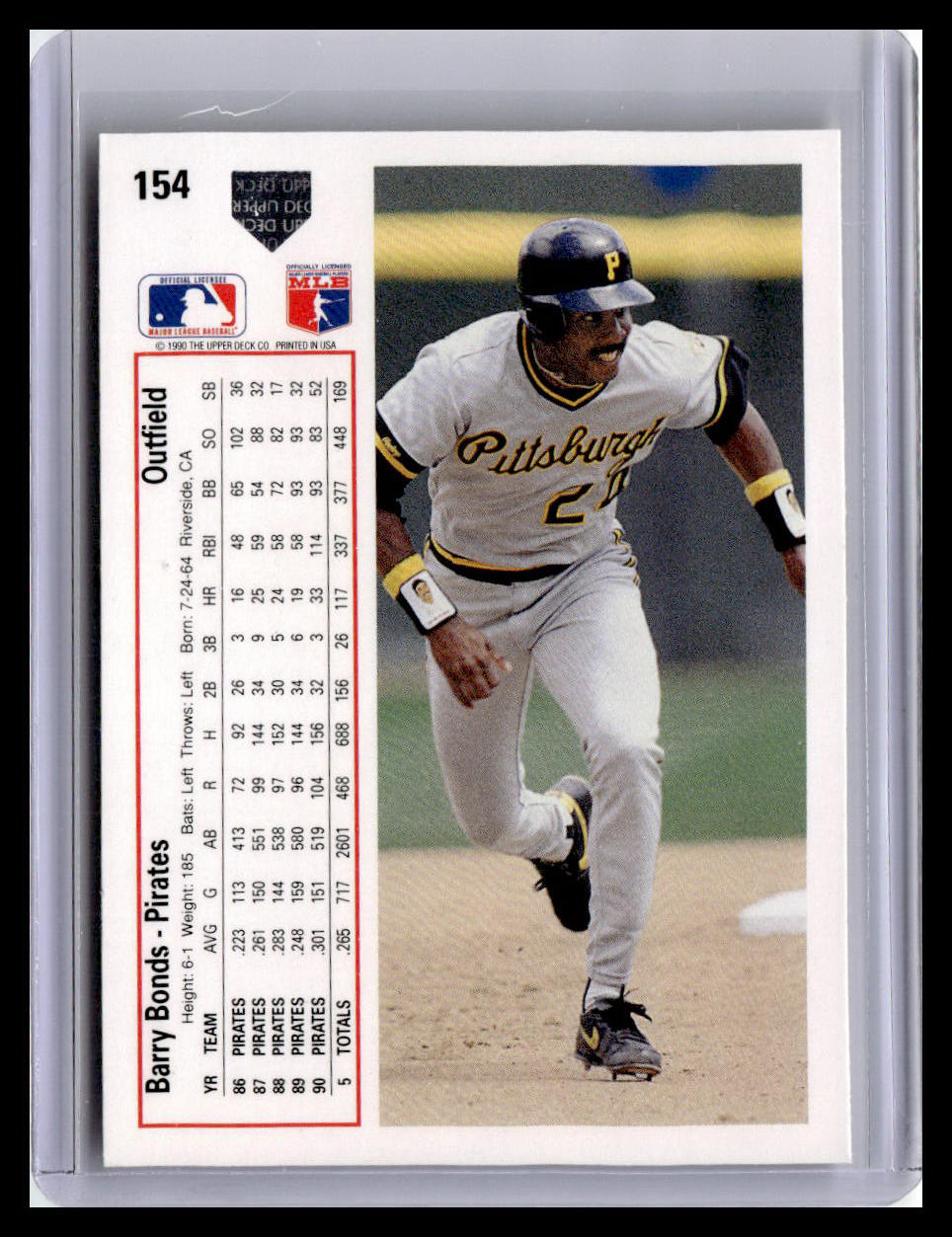 1991 Upper Deck #154b Barry Bonds