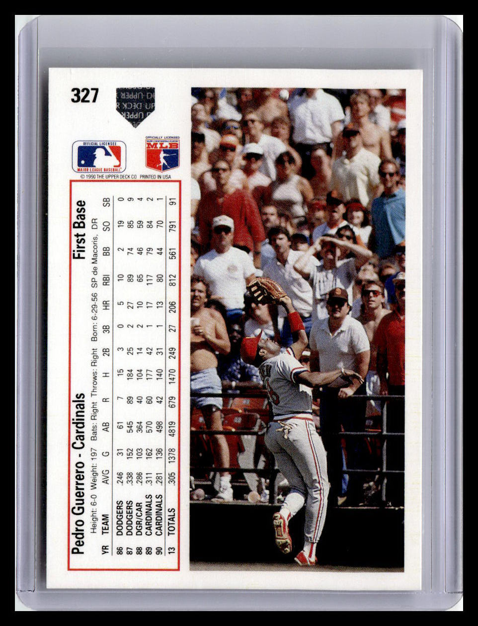 1991 Upper Deck #327b Pedro Guerrero