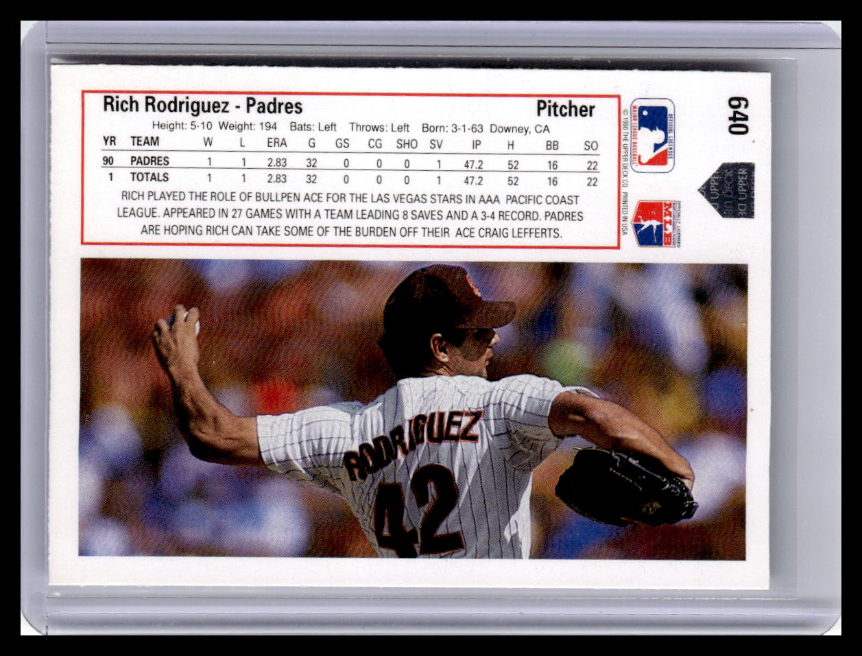 1991 Upper Deck #640b Rich Rodriguez