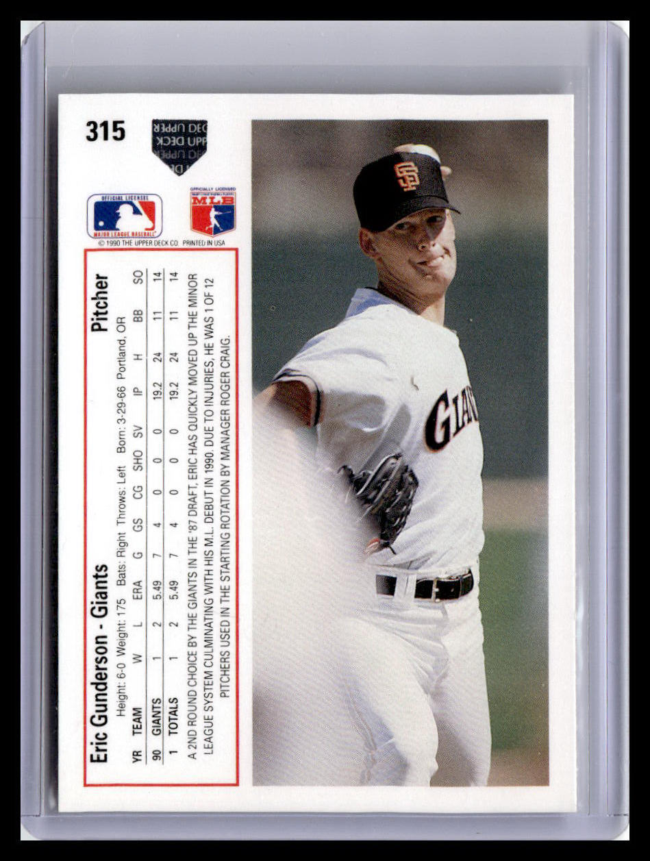 1991 Upper Deck #315c Eric Gunderson