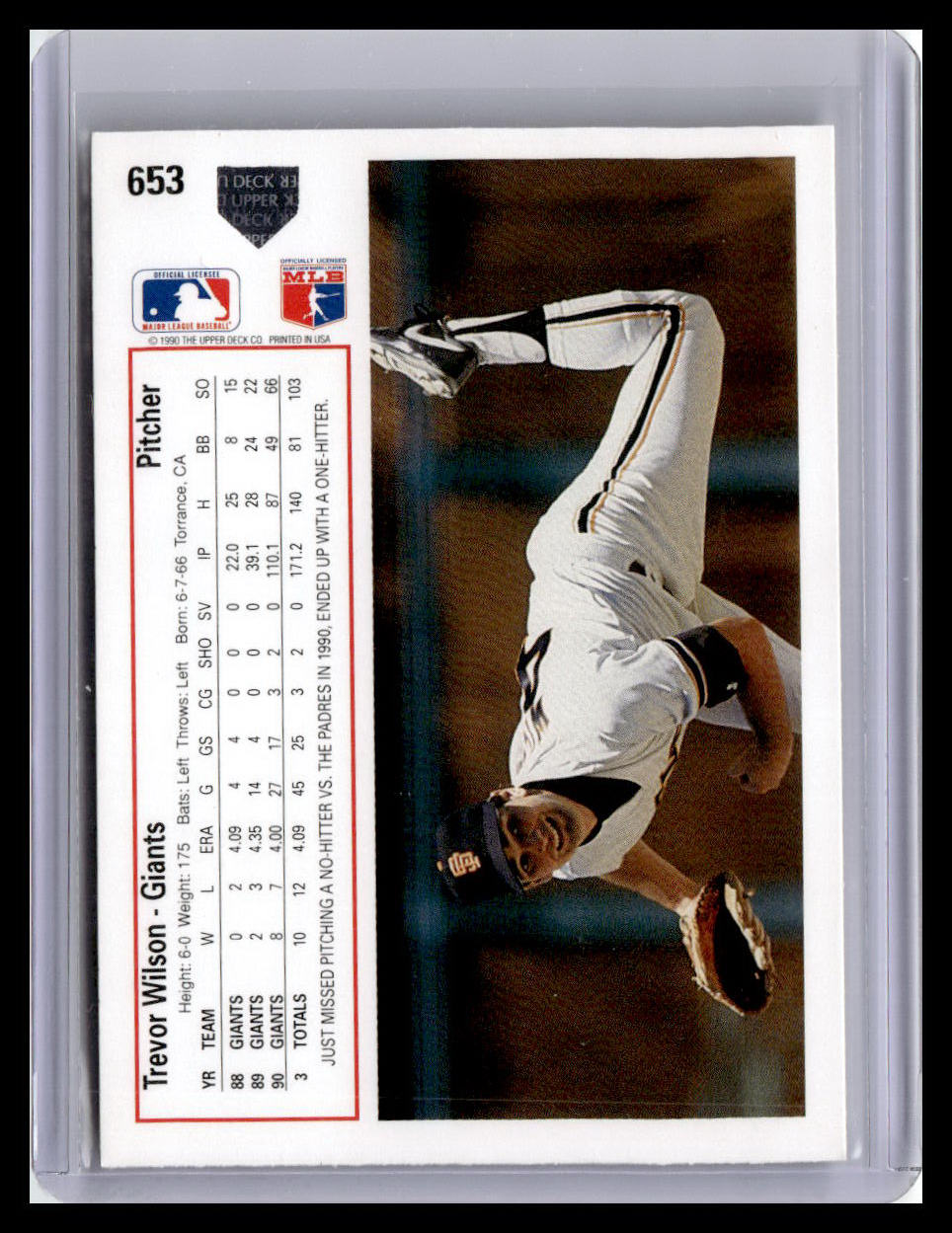 1991 Upper Deck #653b Trevor Wilson